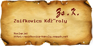 Zsifkovics Károly névjegykártya